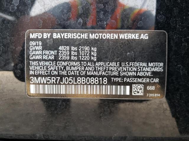 Photo 10 from auction – 2020 BMW 330XI with VIN 3MW5R7J05L8B08818