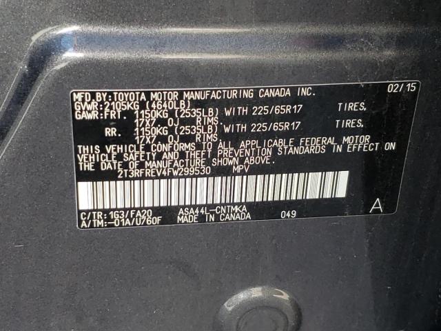 Photo 10 from auction – 2015 TOYOTA RAV4 XLE with VIN 2T3RFREV4FW299530