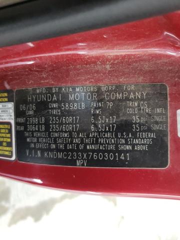 Photo 10 from auction – 2007 HYUNDAI ENTOURAGE with VIN KNDMC233X76030141