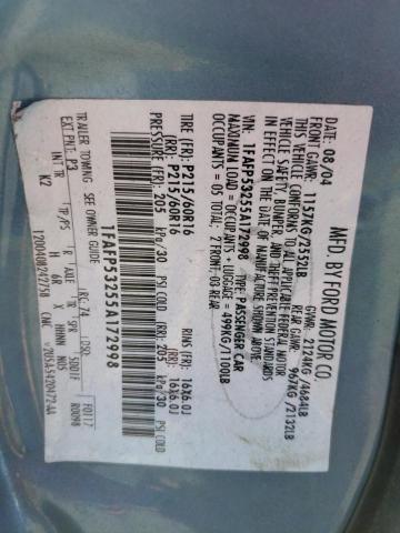 Photo 10 from auction – 2005 FORD TAURUS SE with VIN 1FAFP53255A172998