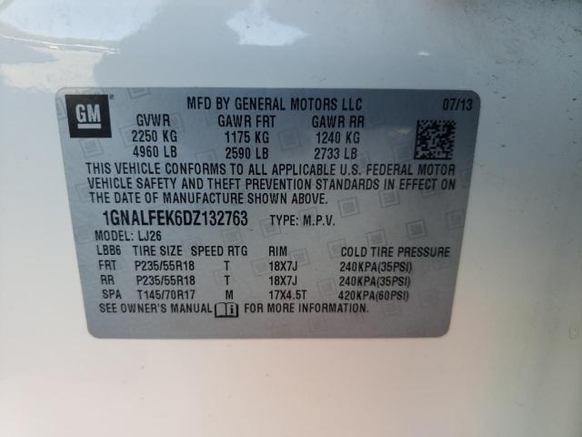 Photo 10 from auction – 2013 CHEVROLET EQUINOX LT with VIN 1GNALFEK6DZ132763