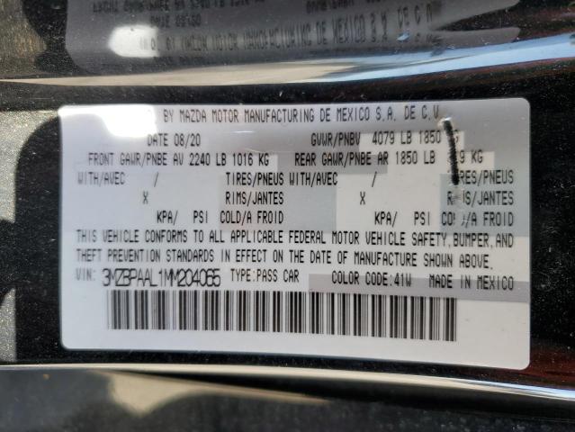 Photo 10 from auction – 2021 MAZDA 3 with VIN 3MZBPAAL1MM204065