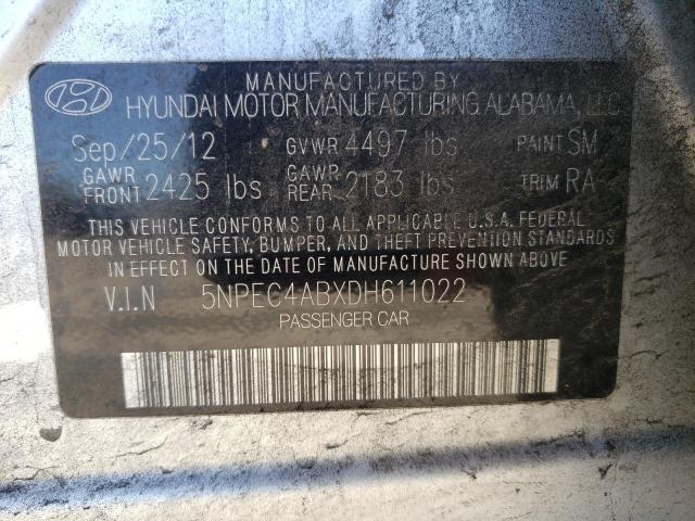 Photo 10 from auction – 2013 HYUNDAI SONATA SE with VIN 5NPEC4ABXDH611022