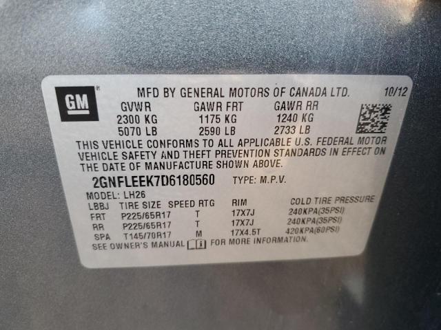 Photo 10 from auction – 2013 CHEVROLET EQUINOX LT with VIN 2GNFLEEK7D6180560