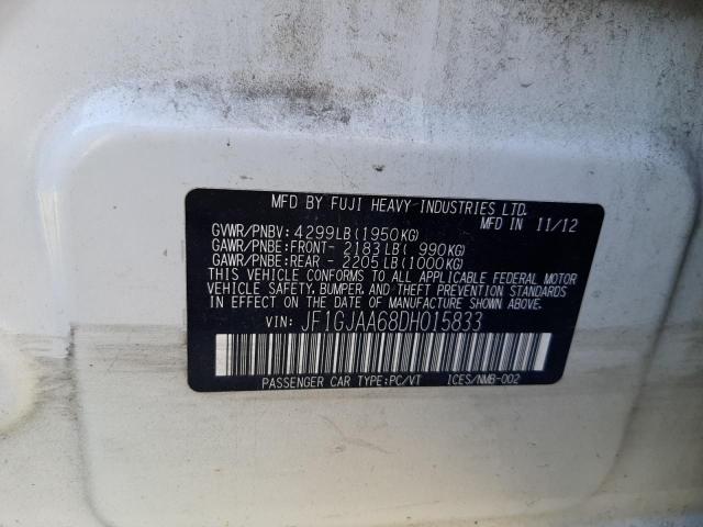 Photo 10 from auction – 2013 SUBARU IMPREZA with VIN JF1GJAA68DH015833