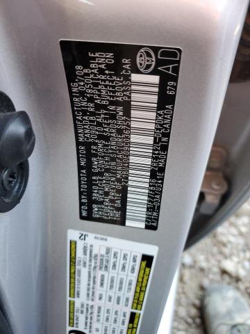 Photo 10 from auction – 2009 TOYOTA COROLLA BA with VIN 2T1BU40E09C036757