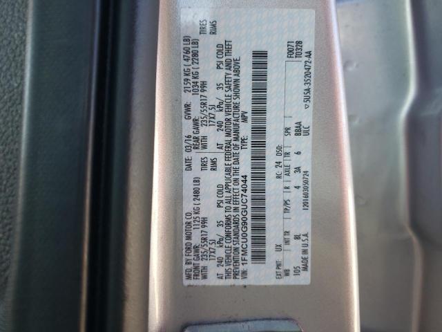 Photo 10 from auction – 2016 FORD ESCAPE SE with VIN 1FMCU0G90GUC74044