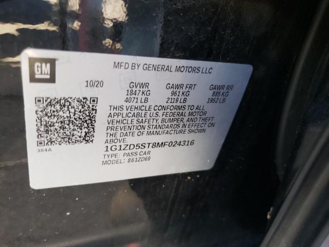 Photo 10 from auction – 2021 CHEVROLET MALIBU LT with VIN 1G1ZD5ST8MF024316