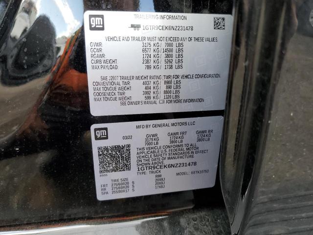 Photo 10 from auction – 2022 GMC SIERRA LIM with VIN 1GTR9CEK6NZ231478