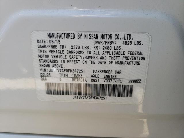 Photo 10 from auction – 2015 INFINITI Q50 BASE with VIN JN1BV7AP0FM347251