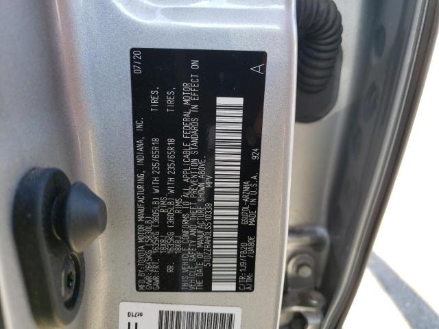 Photo 10 from auction – 2020 TOYOTA HIGHLANDER with VIN 5TDZZRAH0LS510338