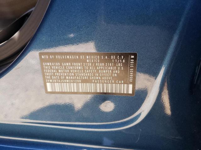Photo 10 from auction – 2017 VOLKSWAGEN JETTA S with VIN 3VW2B7AJ5HM281298