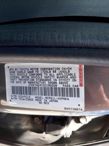 Photo 10 from auction – 2005 TOYOTA SCION XA with VIN JTKKT624050080208