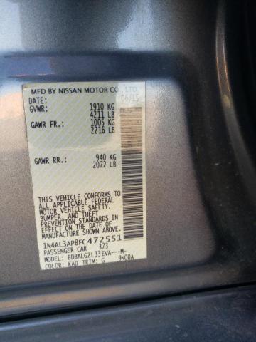 Photo 10 from auction – 2015 NISSAN ALTIMA 2.5 with VIN 1N4AL3AP8FC472551