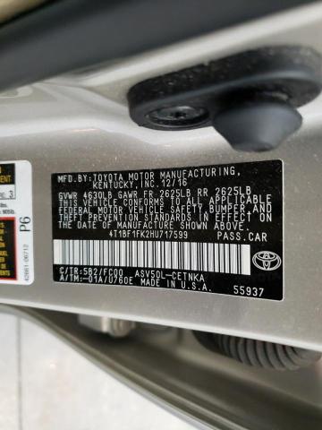 Photo 10 from auction – 2017 TOYOTA CAMRY LE with VIN 4T1BF1FK2HU717599