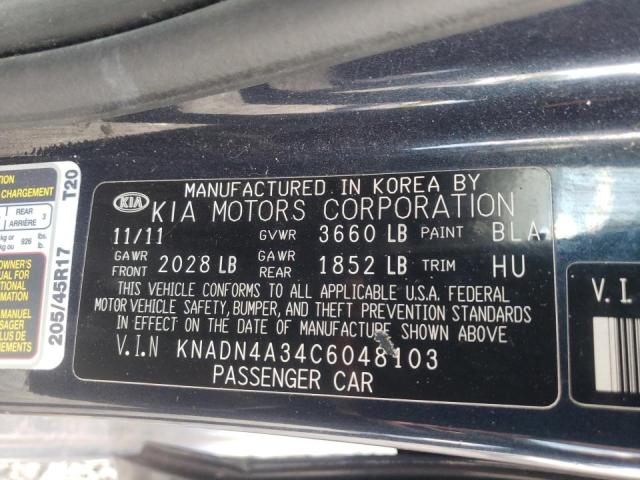 Photo 10 from auction – 2012 KIA RIO EX with VIN KNADN4A34C6048103