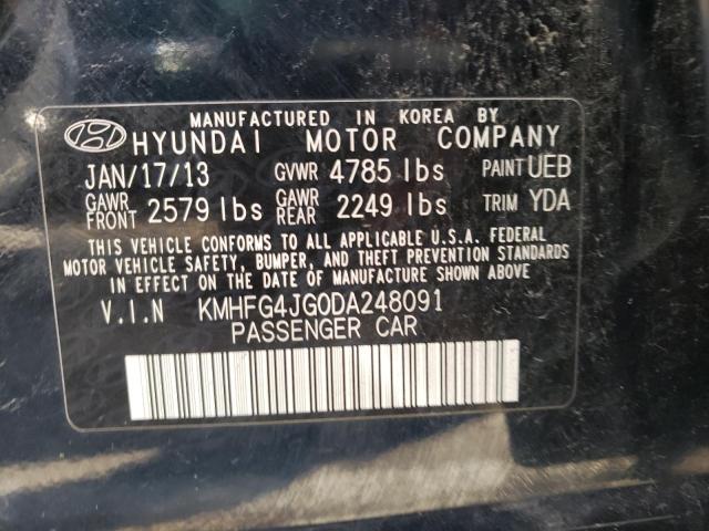 Photo 10 from auction – 2013 HYUNDAI AZERA with VIN KMHFG4JG0DA248091