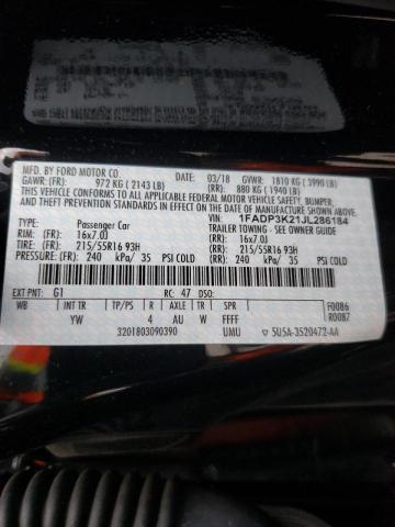 Photo 10 from auction – 2018 FORD FOCUS SE with VIN 1FADP3K21JL286184