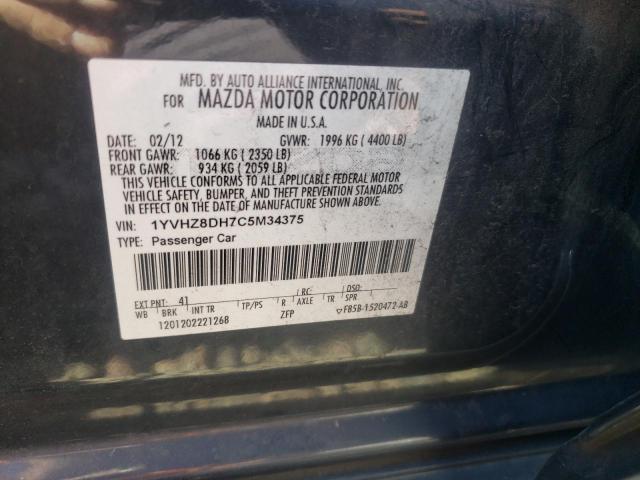 Photo 10 from auction – 2012 MAZDA 6 I with VIN 1YVHZ8DH7C5M34375
