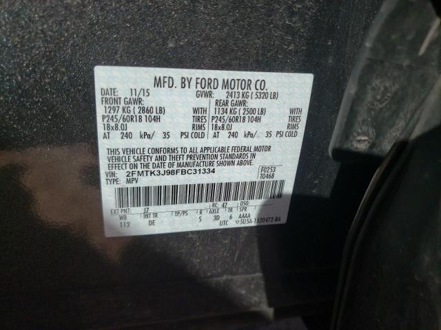 Photo 10 from auction – 2015 FORD EDGE SEL with VIN 2FMTK3J98FBC31334