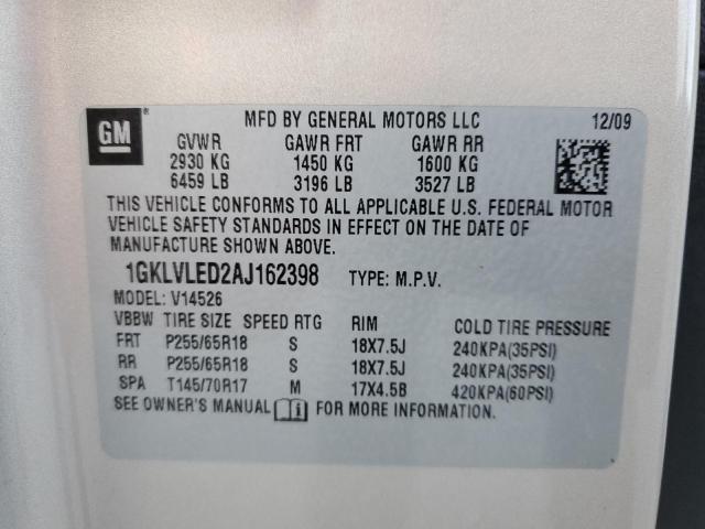 Photo 10 from auction – 2010 GMC ACADIA SLE with VIN 1GKLVLED2AJ162398