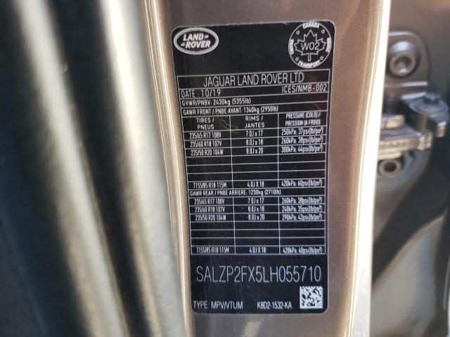 Photo 10 from auction – 2020 LAND ROVER RANGE ROVE with VIN SALZP2FX5LH055710