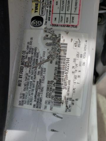Photo 10 from auction – 2012 FORD FUSION SEL with VIN 3FAHP0JA4CR222444