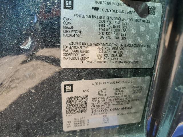 Photo 10 from auction – 2021 CHEVROLET SILVERADO with VIN 1GCUYDED6MZ194502