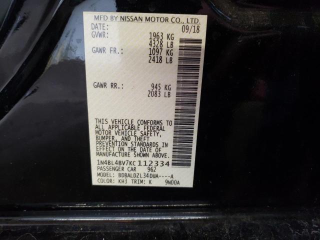 Photo 10 from auction – 2019 NISSAN ALTIMA S with VIN 1N4BL4BV7KC112334