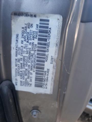 Photo 10 from auction – 2001 TOYOTA CAMRY CE with VIN 4T1BG22K81U778728