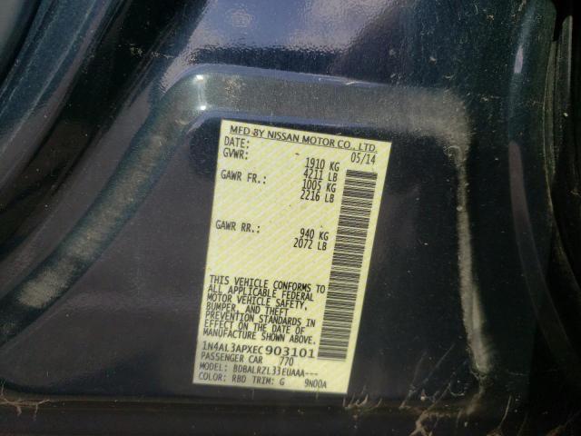 Photo 10 from auction – 2014 NISSAN ALTIMA 2.5 with VIN 1N4AL3APXEC903101