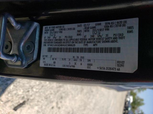 Photo 10 from auction – 2017 FORD ESCAPE SE with VIN 1FMCU0GD8HUC98825