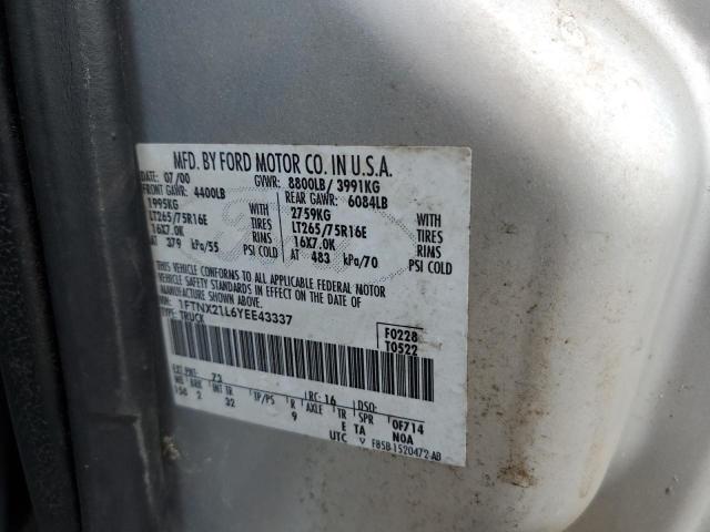 Photo 10 from auction – 2000 FORD F250 SUPER with VIN 1FTNX21L6YEE43337