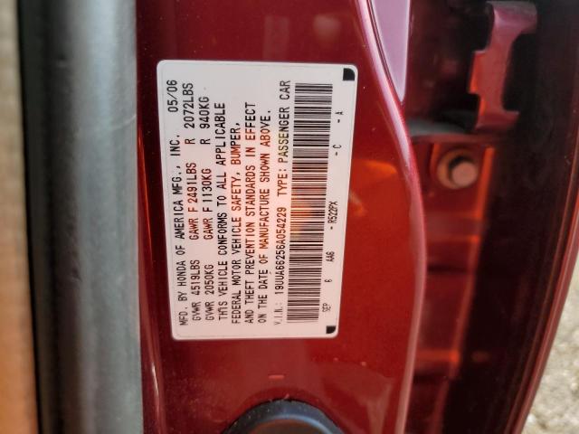 Photo 10 from auction – 2006 ACURA 3.2TL with VIN 19UUA66256A054229