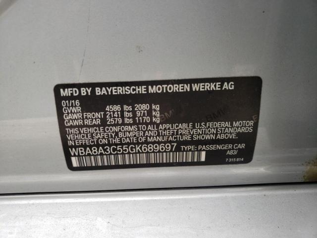 Photo 10 from auction – 2016 BMW 320 XI with VIN WBA8A3C55GK689697