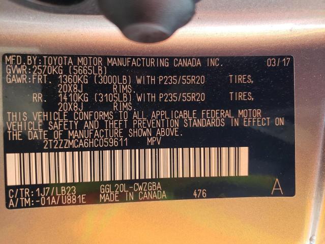 Photo 10 from auction – 2017 LEXUS RX 350 BAS with VIN 2T2ZZMCA6HC059611