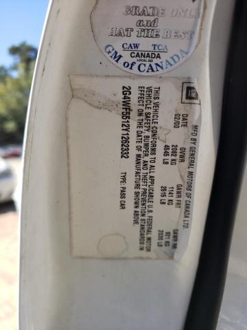 Photo 10 from auction – 2000 BUICK REGAL GS with VIN 2G4WF5512Y1262332