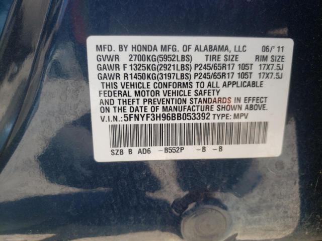 Photo 10 from auction – 2011 HONDA PILOT TOUR with VIN 5FNYF3H96BB053392