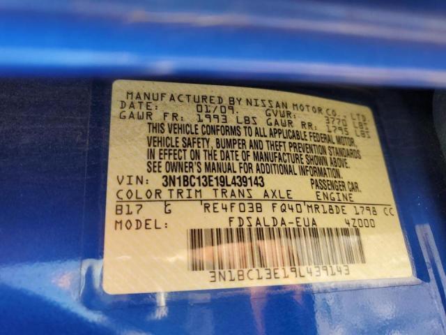 Zdjęcie 10 z aukcji – 2009 NISSAN VERSA z VIN 3N1BC13E19L439143