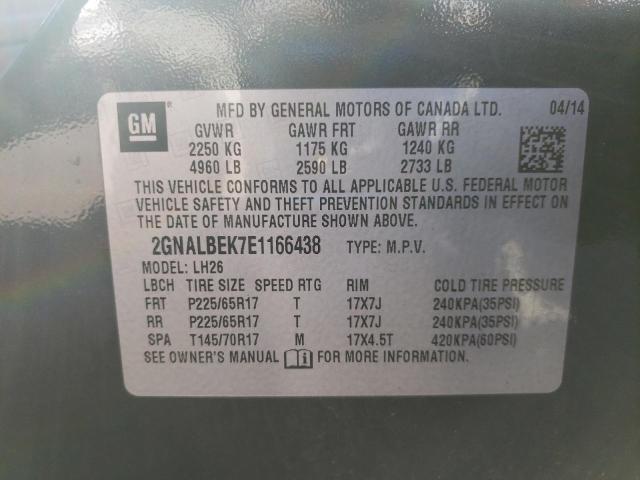 Photo 10 from auction – 2014 CHEVROLET EQUINOX LT with VIN 2GNALBEK7E1166438