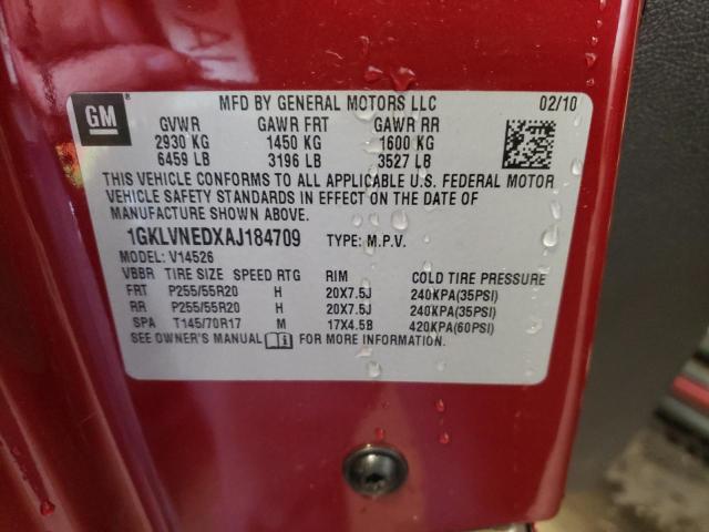 Photo 10 from auction – 2010 GMC ACADIA SLT with VIN 1GKLVNEDXAJ184709