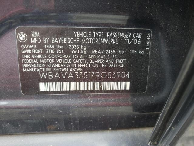 Photo 10 from auction – 2007 BMW 328 I with VIN WBAVA33517PG53904