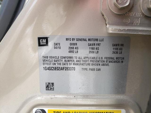 Photo 10 from auction – 2010 BUICK LACROSSE C with VIN 1G4GC5EG5AF283370