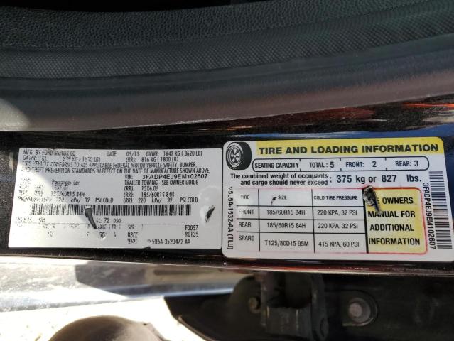 Photo 10 from auction – 2014 FORD FIESTA SE with VIN 3FADP4EJ9EM102607