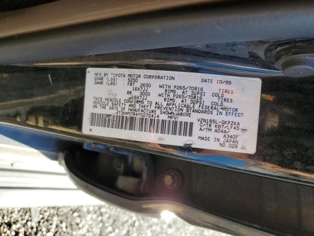 Photo 10 from auction – 2000 TOYOTA 4RUNNER LI with VIN JT3HN87R4Y0272414