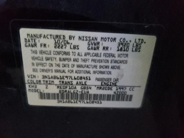 Photo 10 from auction – 2007 NISSAN SENTRA 2.0 with VIN 3N1AB61E97L608451