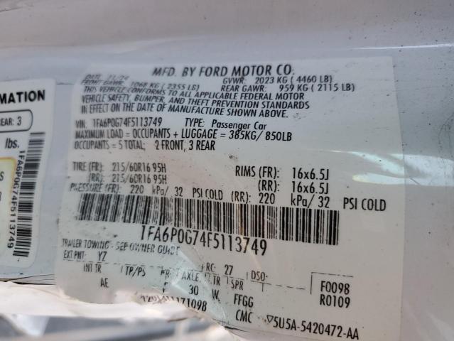 Photo 10 from auction – 2015 FORD FUSION S with VIN 1FA6P0G74F5113749