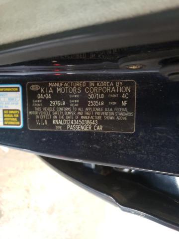 Photo 10 from auction – 2004 KIA AMANTI with VIN KNALD124345038643
