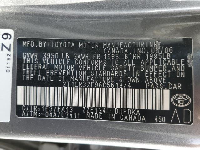 Photo 10 from auction – 2006 TOYOTA COROLLA MA with VIN 2T1LR32E96C561874