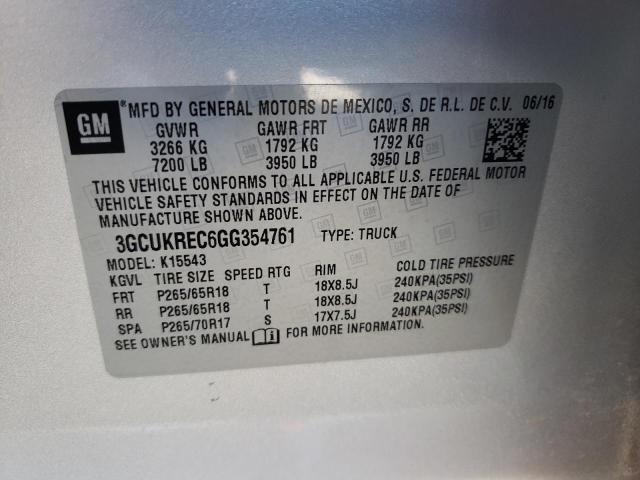 Photo 10 from auction – 2016 CHEVROLET SILVERADO with VIN 3GCUKREC6GG354761